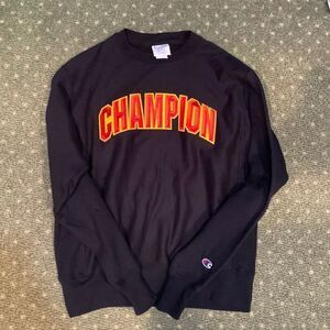 Reverse Weave Champion Spelt‎ Out Embroidered Crewneck